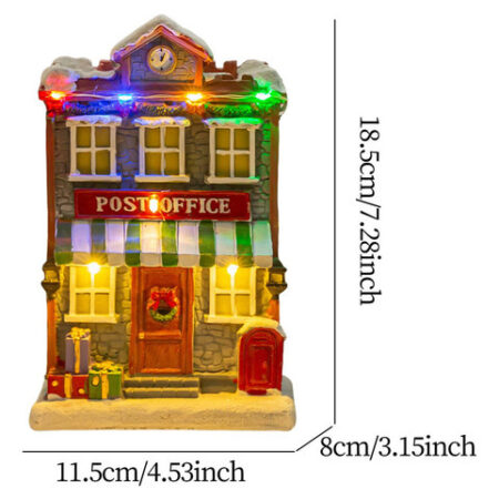 Musical Iluminado Natal Aldeia Casa Estatueta Decoração De - Imagem 12