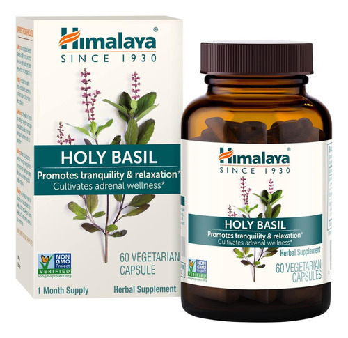 Suplemento De Ervas Tulsi De Manjericão Sagrado Do Himalaia,