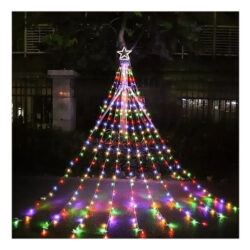 Árvore De Natal Solar Led Ribbon Para Decoração De Jardim