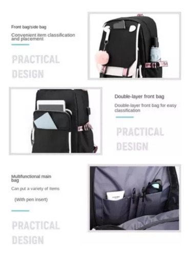 Mochila De Grande Capacidade 2025 New Series Stitch W1 2pc - Imagem 5