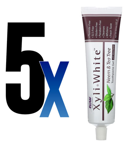 Creme Dental Now Foods Xyliwhite Neem E Tea Tree, 6,4oz 5un - Imagem 2