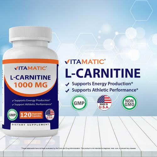 Fumarato De L-carnitina Vitamatic 1000 Mg - 120 Cápsulas Veg - Imagem 3
