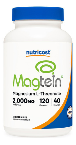 Suplemento Nutricost Magnesium L-treonato Mattein 2000mg