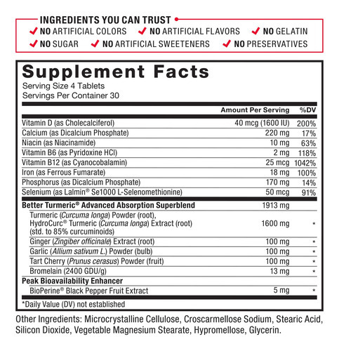 Suplemento Force Factor Better Turmeric Joint Support 120 Ta - Imagem 5