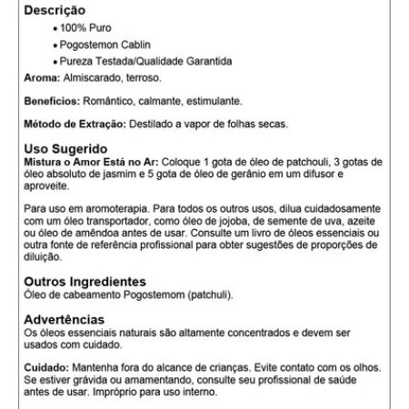 Óleo De Patchouli Now Foods 30 Ml Puro Importado - Imagem 4