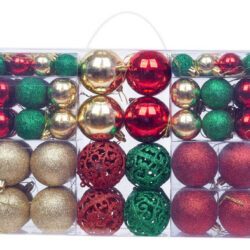 Conjunto De Bolas De Natal De Cor Sólida/fosco/glitter, 100