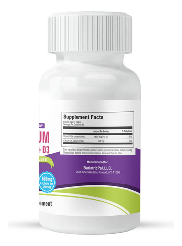 Citrato De Cálcio Bariatricpal Easy Swallow (600 Mg) E Compr - Imagem 5