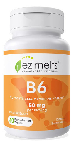 Suplemento Ez Melts B6 Piridoxina 50 Mg Sublingual 60 Compri