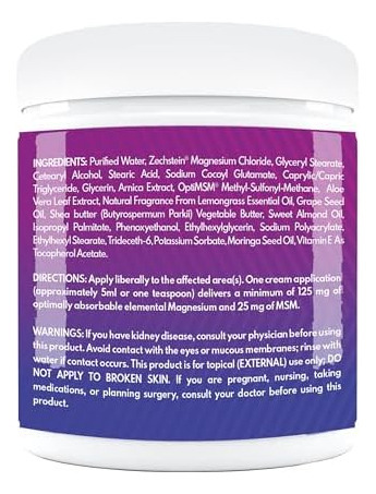 Val Creme De Magnésio Pure Zechstein Com Msm E Óleos Orgânic - Imagem 4