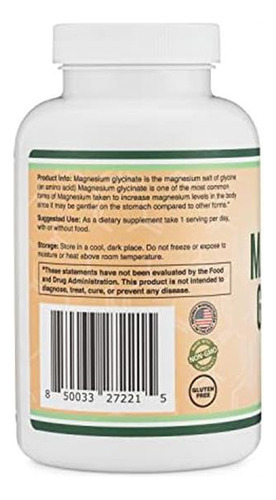 Glicinato De Magnésio, 400 Mg, 180 Cápsulas (seguro Para Ve - Imagem 3