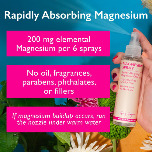 Spray De Magnésio Amy Suzanne - Cloreto De Magnésio Puro, Se - Imagem 3