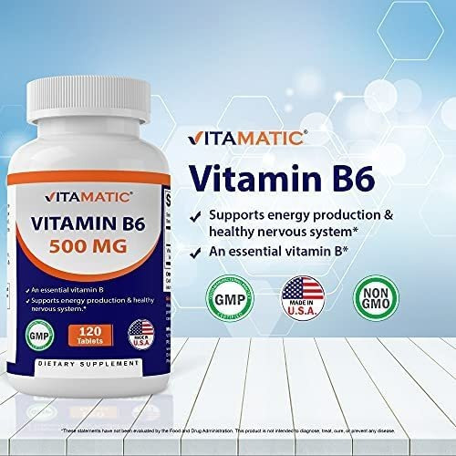 Vitamatic Vitamina B6 (piridoxina Hci), 500 Mg 120 Comprimid - Imagem 3
