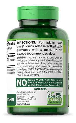 Natures Truth Vitamina Diu Softgels | 300 Contagens | Força - Imagem 7