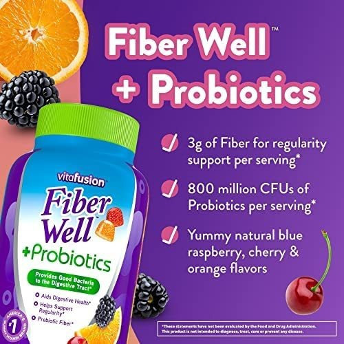 Gomas Probióticas Vitafusion Fiber Well + Para Adultos, 60 - Imagem 2
