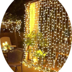 Q Luzes De Natal E Cortina Solar Decorativa Em Cascata