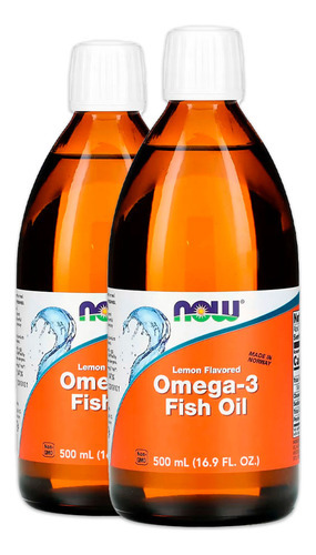 Ômega-3 Fish Oil Now Foods 500ml Sabor Limão Importado 2un
