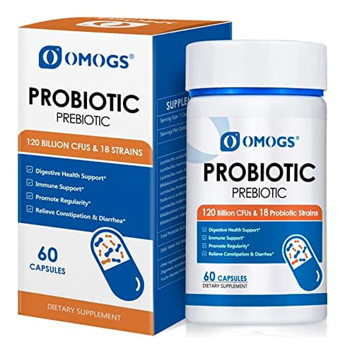 Omogs Probióticos 120 Bilhões De Ufcs 18 Cepas, 3prebiótico