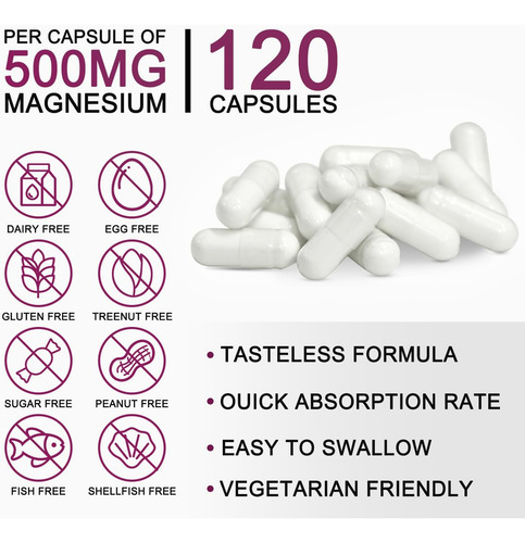 Suplemento De Complexo De Magnésio 420 Mg - 30 Mg De Vitamin - Imagem 5
