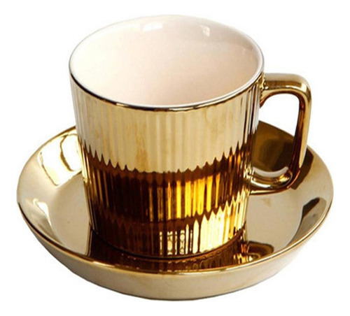 Conjunto De Xícara E Pires De Chá/café De Luxo Dourado - Imagem 5