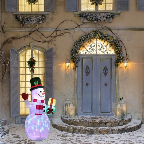 Macaco De Neve De Natal Multicolor Led Inflável 1,5 M, 150 - Imagem 4
