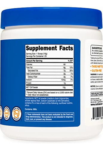 Óleo Mct Em Pó Nutricost Premium 227g Keto Cetose Cetogênica - Imagem 4