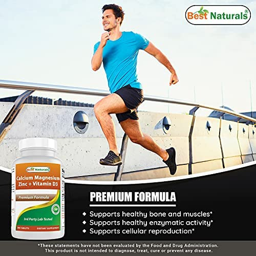 Best Naturals Cálcio Magnésio Zinco Com Vitamina D3, 300 Co - Imagem 3