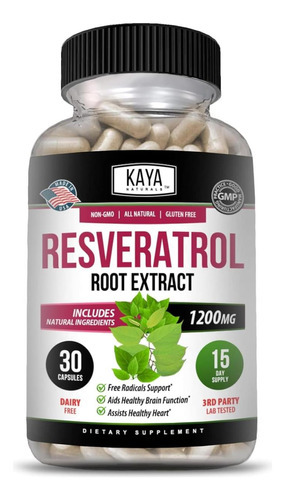Kaya Naturals - Cápsulas De Resveratrol - Suplemento Antienv