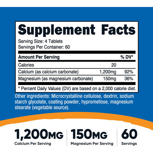 Suplemento Nutricost De Cálcio E Magnésio 240 Comprimidos - Imagem 3