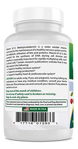 Vitamina B-12 Marca Best Naturals, 6000 Mcg, 120 Comprimidos - Imagem 6