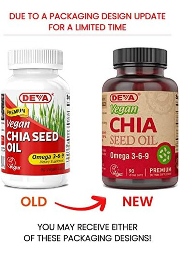 Deva Vegan Vitamins Óleo De Semente De Chia, Embalado Com Ôm - Imagem 2