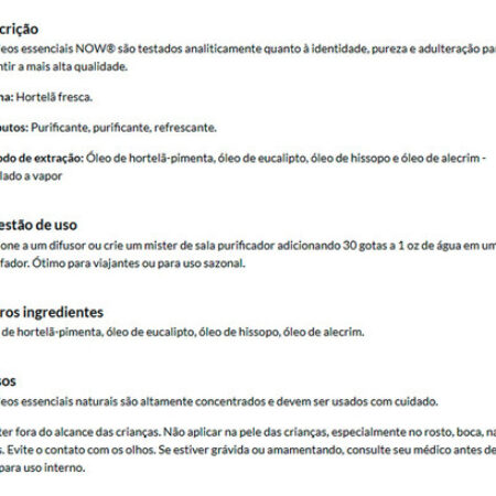 Mistura Óleo Clear The Air Now Foods 30ml Importado - Imagem 4