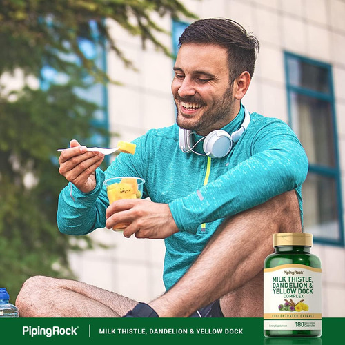 Piping Rock Milk Thistle, Dandelion & Yellow Dock | 180 Cáps - Imagem 6