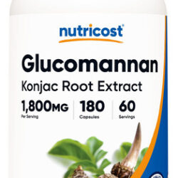 Suplemento Nutricost Glucomannan 1.800mg 180 Cápsulas