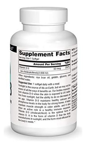 Source Naturals Vitamina D-iu Auxilia Na Saúde Óssea E Imuno - Imagem 3