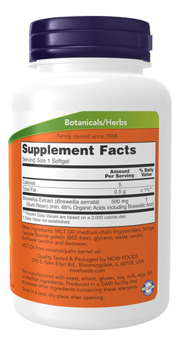 Agora, Suplementos De Alimentos, Extrato De Boswellia 500 Mg - Imagem 2