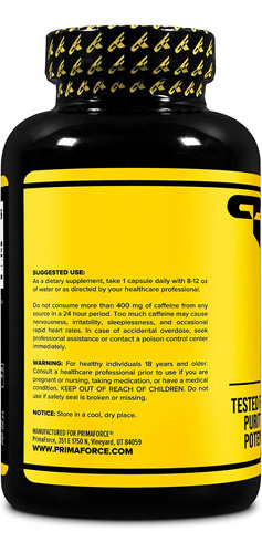 Cafeína Primaforce Com L-theanina, 100mg De Cada, 180 Cápsul - Imagem 3