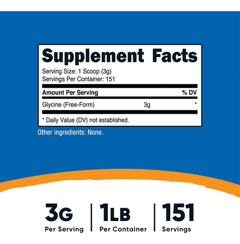 Glicina Em Pó Nutricost 454g - Não Transgênica, Sem Glúten, - Imagem 2