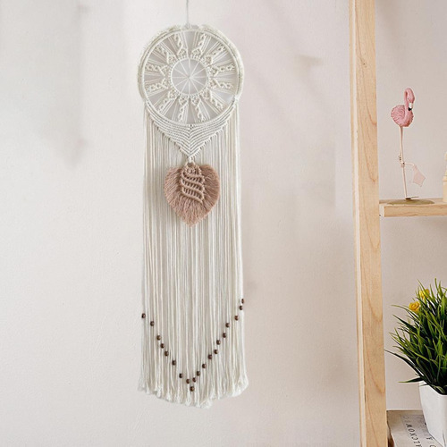 Macrame Dream Catcher Grande Boho Pendurado Na Parede Tecido - Imagem 6
