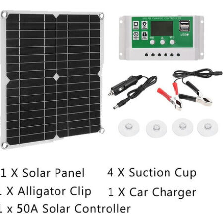 Kit De Painel Solar 50a 12v Carregador De Bateria Com C - Imagem 7