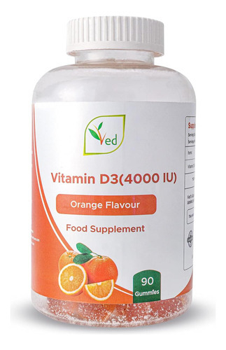 Gomas De Vitamina D3 Ved Para Adultos 4000 Ui, Sem Ogm - Sem