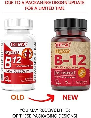 Vitamina B-12 Marca Deva, 1000 Mcg, 90 Comprimidos - Imagem 2