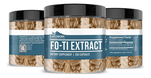 Extrato De Fo-ti De Earthborn Elements 200 Cápsulas, Puro E