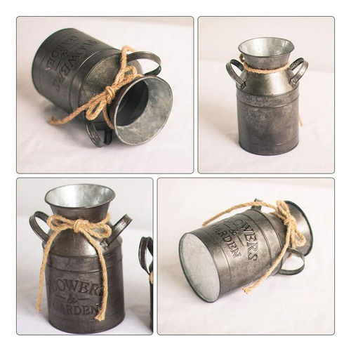 De Vaso Vintage Chique Antigo, Lata Leite Metal Galvaniza - Imagem 6