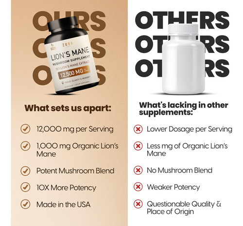Suplemento Orgânico De Cogumelo Lions Mane - Mg Cápsulas De - Imagem 8