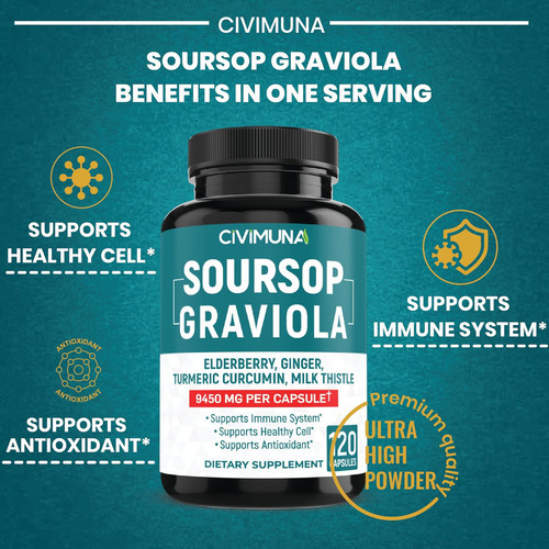 Cápsulas De Extrato De Graviola De Graviola | 9450mg | 120 C - Imagem 4