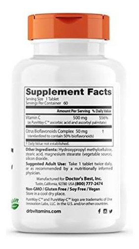 Vitamina C Doctor S Best 500 Mg 60 Comprimidos - Imagem 2