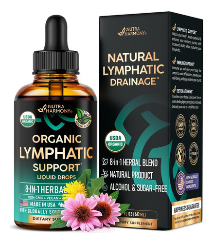 Suplemento De Drenagem Linfática Orgânica Do Usda - Echinace