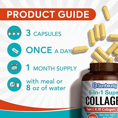 Surebounty Multi Collagen Complex, Tipo I, Ii, Iii, Super Co - Imagem 5