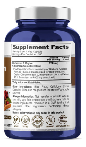 Suplemento Nusapure Berberina Com Canela De Ceilão 5000 Mg 1 - Imagem 3