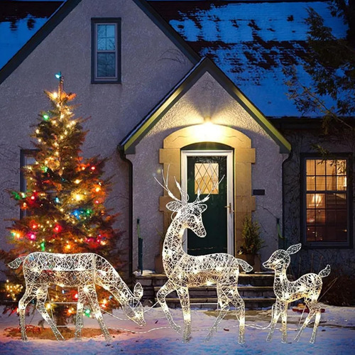 [ Conjunto De 3 Luzes Decorativas De Rena De Natal Glowing - Imagem 9